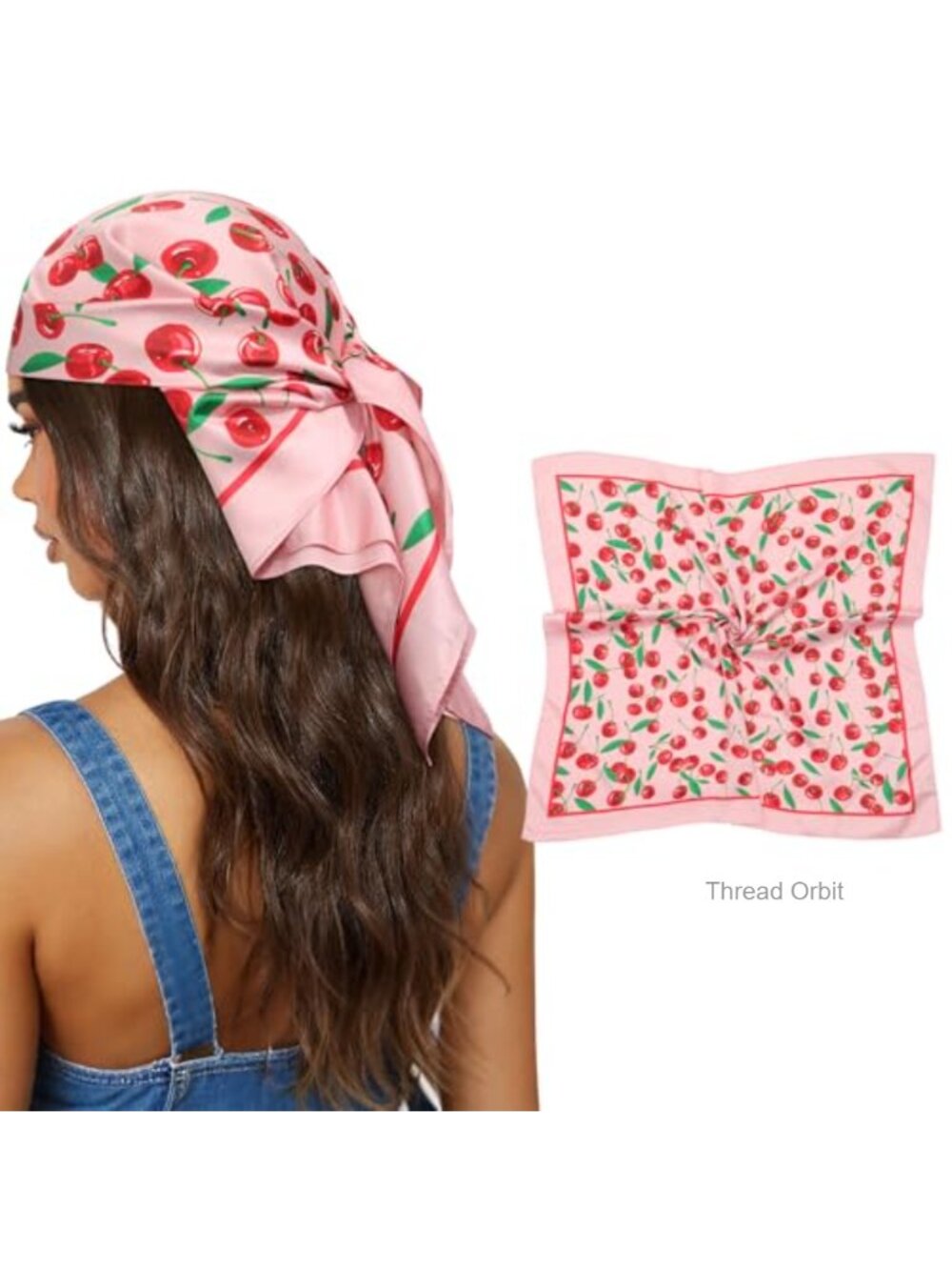 Satin Head Scarf Square Hair Bandana Reversible Womens Silk Feel Wrap